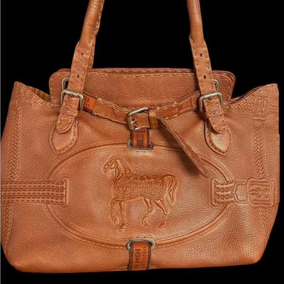 Authentic Copper Fendi Villa Borghese Selleria Bag - Picture 1 of 11